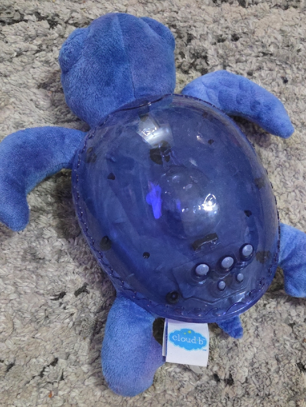 Cloud B Deep Blue Turtle Soothing Nightlight Plush